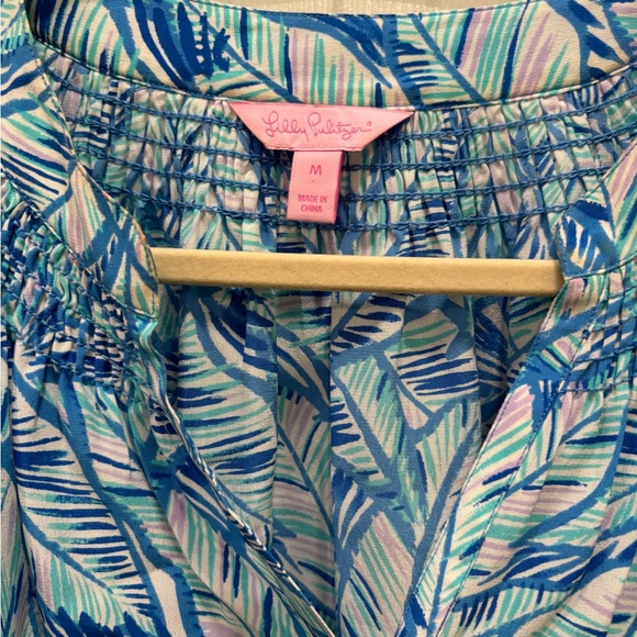 Lilly Pulitzer 100% Silk Elsa Top Let's Mango M GUC - Picture 3 of 9